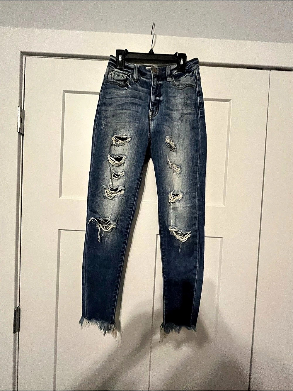 KanCan Distressed Skinny Denim Jeans Blue Waist 25